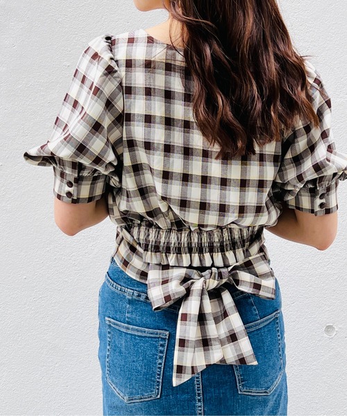 TORTE（トルテ）の「カシュクールバックリボントップス（シャツ/ブラウス・レディース・ホワイト/ブラック/パープル/レッド・FREE）」の5枚目の写真