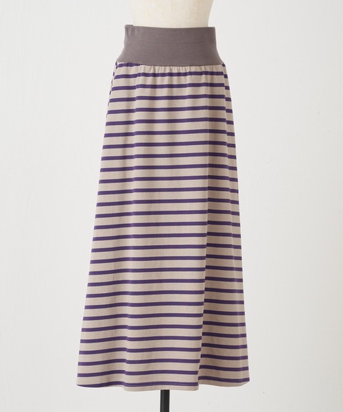 BEARDSLEY(ビアズリー)の「【OT】珍しいパープルボーダースカート(スカート・レディース・モカ・FREE)」の6枚目の写真
