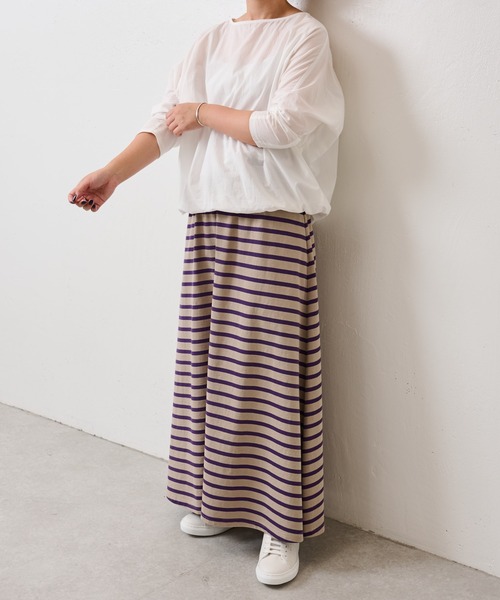 BEARDSLEY(ビアズリー)の「【OT】珍しいパープルボーダースカート(スカート・レディース・モカ・FREE)」の14枚目の写真