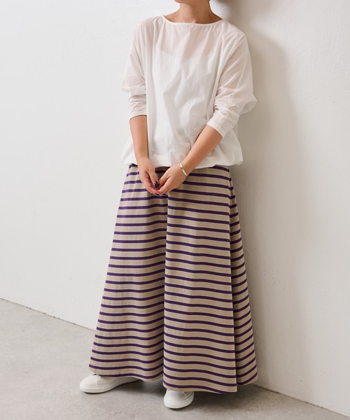 BEARDSLEY(ビアズリー)の「【OT】珍しいパープルボーダースカート(スカート・レディース・モカ・FREE)」の15枚目の写真