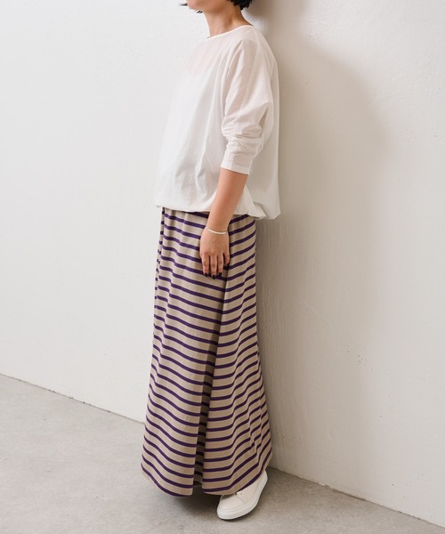 BEARDSLEY(ビアズリー)の「【OT】珍しいパープルボーダースカート(スカート・レディース・モカ・FREE)」の16枚目の写真