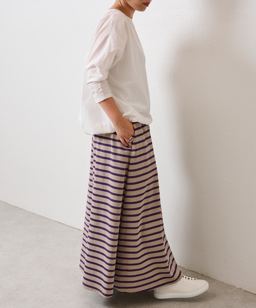 BEARDSLEY(ビアズリー)の「【OT】珍しいパープルボーダースカート(スカート・レディース・モカ・FREE)」の22枚目の写真