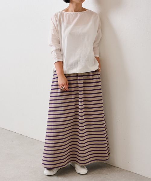 BEARDSLEY(ビアズリー)の「【OT】珍しいパープルボーダースカート(スカート・レディース・モカ・FREE)」の8枚目の写真