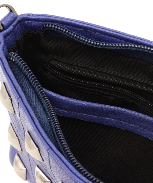 ROSE BUD（ローズバッド）の「 B145035 LAMB LEATHER STUDS POCHETTE（ショルダーバッグ・レディース・パープル/ブラック・ONE SIZE）」の3枚目の写真