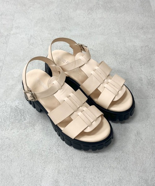 OLIVE des OLIVE（オリーブデオリーブ）の「タンク底グルカサンダル（サンダル・レディース・オフホワイト/ブラック・SMALL/MEDIUM/LARGE）」の11枚目の写真