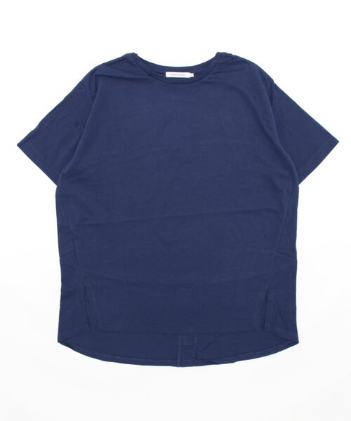 AMERICAN HOLIC（アメリカンホリック）の「バックドレープ半袖カットチュニック（Tシャツ/カットソー・レディース・ブルー/ライトベージュ/ブラック・M/L）」の4枚目の写真