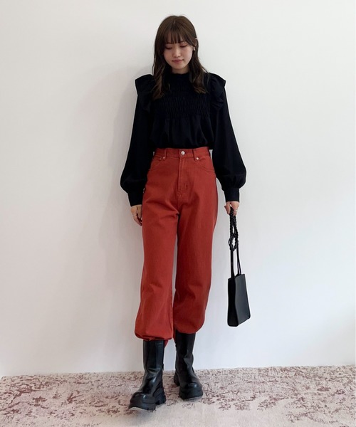 EPIMI E'PIMMY(エピミエピミー)の「シャーリングフリルブラウス(シャツ/ブラウス・レディース・ブラック/ベージュ/オフホワイト・MEDIUM)」の14枚目の写真