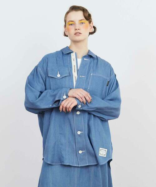 テンセルデニム ブルゾン ブルゾン ジャケット アウター Frapbois フラボア のファッション 独特な店の