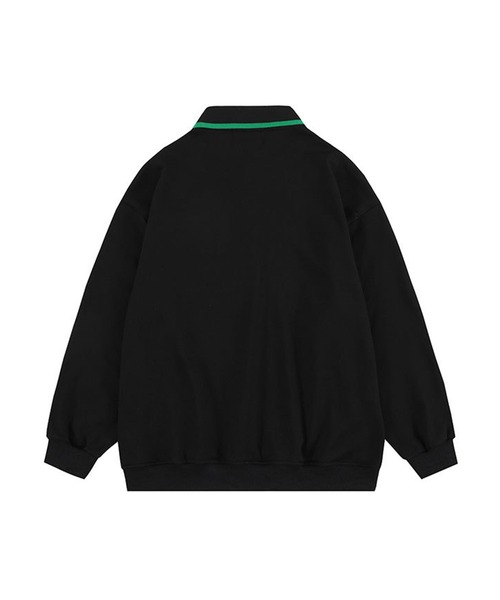 HOOK（フック）の「【HOOK】編み上げ花モチーフ付きポロシャツ風スウェット（スウェット・メンズ・ライトベージュ/ブラック・XL/M/L）」の5枚目の写真