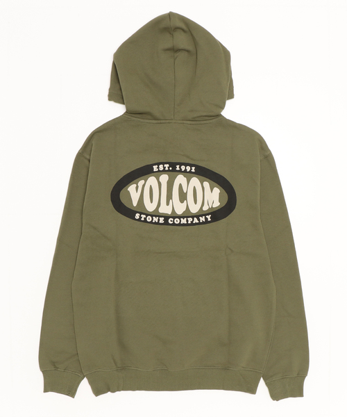 VOLCOM プルオーバーパーカー バックプリント 古着 カーキ Lサイズ VOLCOM（ボルコム）の「VOLCOM/ボルコム バックプリントパーカー