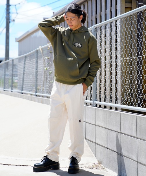 VOLCOM プルオーバーパーカー バックプリント 古着 カーキ Lサイズ VOLCOM プルオーバーパーカー バックプリント 古着 カーキ Lサイズ