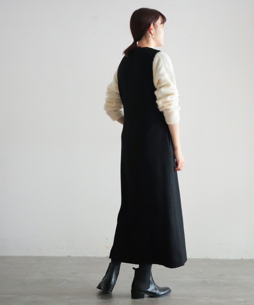 NOMBRE IMPAIR(ノンブルアンペール)の「ウールスムース ロングジャンスカ(ジャンパースカート・レディース・グレー/チャコールグレー/ブラック・FREE)」の20枚目の写真