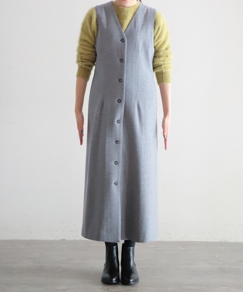 NOMBRE IMPAIR(ノンブルアンペール)の「ウールスムース ロングジャンスカ(ジャンパースカート・レディース・グレー/チャコールグレー/ブラック・FREE)」の9枚目の写真