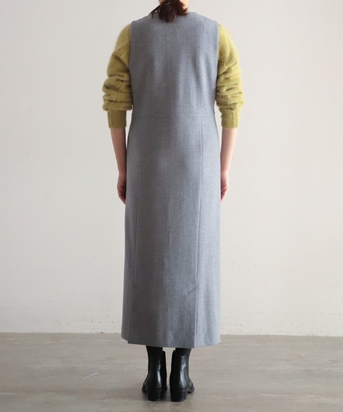 NOMBRE IMPAIR(ノンブルアンペール)の「ウールスムース ロングジャンスカ(ジャンパースカート・レディース・グレー/チャコールグレー/ブラック・FREE)」の11枚目の写真