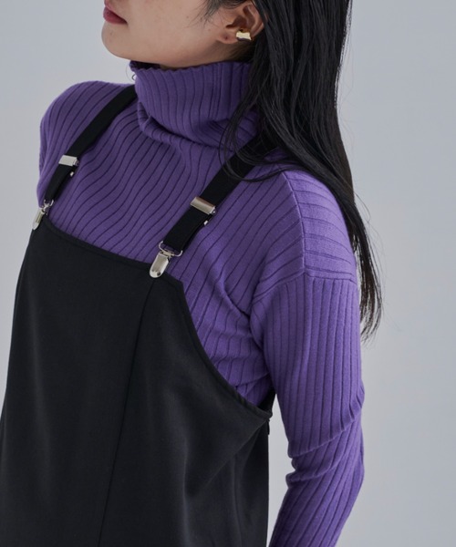 CLEARIMPRESSION （クリアインプレッション）の「【長さ調整可能】サスペンダーナローワンピース（ワンピース・レディース・ブラック/グレー・FREE）」の16枚目の写真