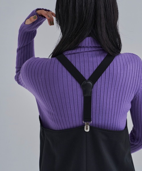 CLEARIMPRESSION （クリアインプレッション）の「【長さ調整可能】サスペンダーナローワンピース（ワンピース・レディース・ブラック/グレー・FREE）」の10枚目の写真