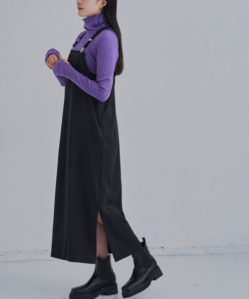 CLEARIMPRESSION （クリアインプレッション）の「【長さ調整可能】サスペンダーナローワンピース（ワンピース・レディース・ブラック/グレー・FREE）」の12枚目の写真