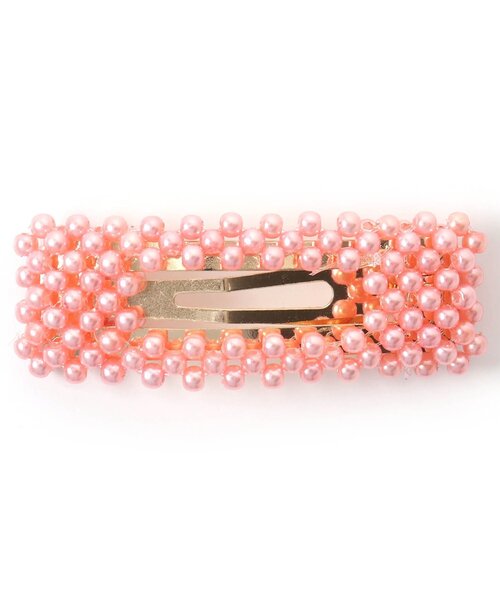 apres les cours（アプレレクール）の「チュール&ビースヘアクリップ（バレッタ/ヘアクリップ・キッズ・ピンク/アイボリー/レインボー/サーモンピンク・FREE）」の3枚目の写真