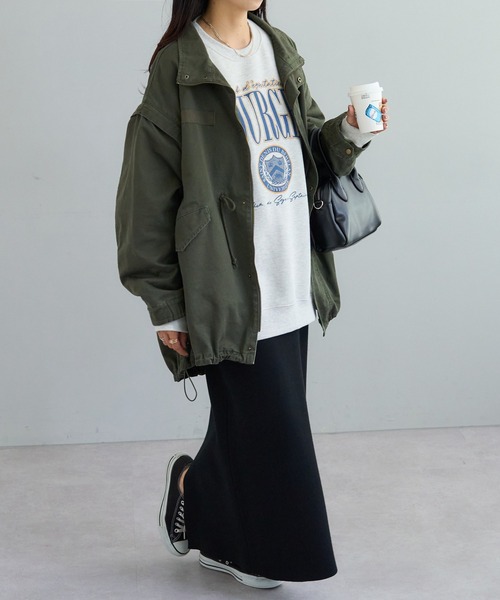 DISCOAT（ディスコート）の「【2WAY】オーバーサイズモッズコート（モッズコート・レディース・ブラック/カーキ・FREE）」の5枚目の写真