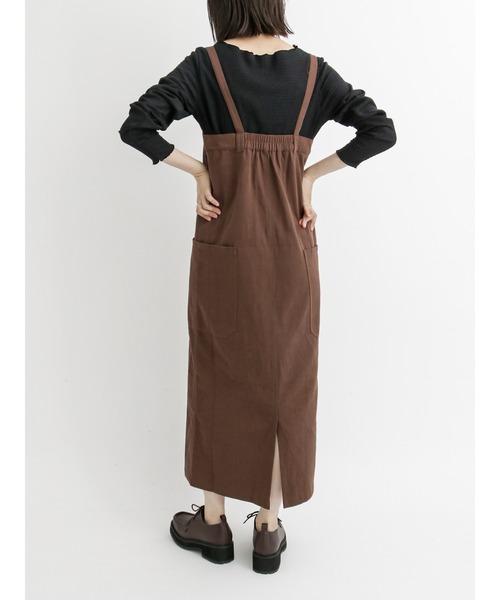 Samansa Mos2 blue（サマンサモスモスブルー）の「◎タイトロングジャンスカ（ワンピース・レディース・ブラウン/ネイビー/ブラック・ﾌﾘ-）」の11枚目の写真