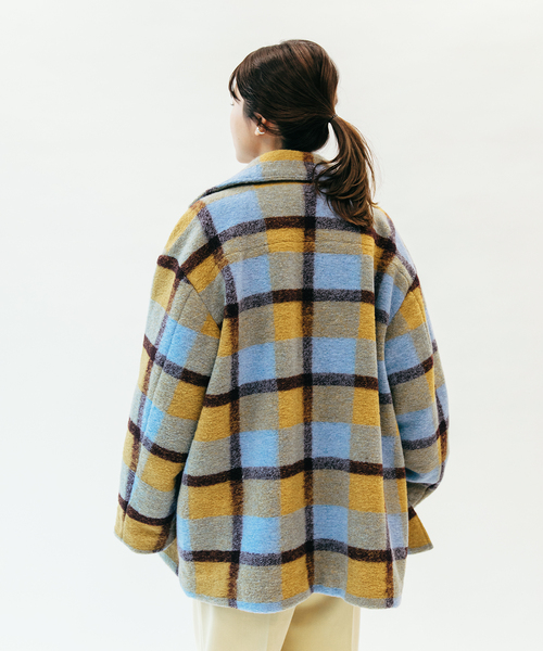 Oriens JOURNAL STANDARD（オリエンス ジャーナルスタンダード）の「【"GOOD GIRL” / グッドガール】イタリアファブリックショートコート（ピーコート・レディース・ラスタ/ネイビー/ブルー系その他・SMALL/MEDIUM）」の20枚目の写真