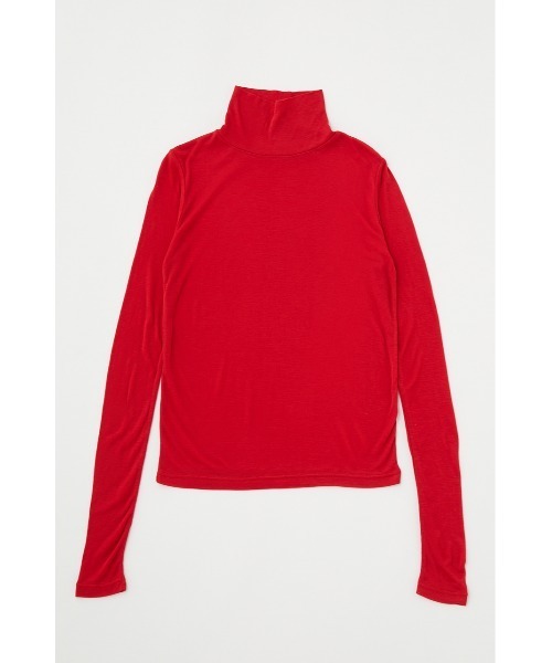 MOUSSY(マウジー)の「LOOSE FIT HIGH NECK トップス(Tシャツ/カットソー・レディース・レッド/ダークグリーン/オフホワイト/ブラック系その他・FREE)」の8枚目の写真