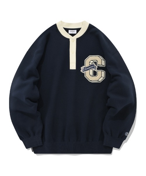 COVERNAT(カバーナット)の「【COVERNAT】C LOGO VARSITY PATCH SWEATSHIRTS / カバーナット C LOGO バーシティ パッチ スウェットシャツ(スウェット・メンズ・グレー/ネイビー・MEDIUM/LARGE)」の1枚目の写真