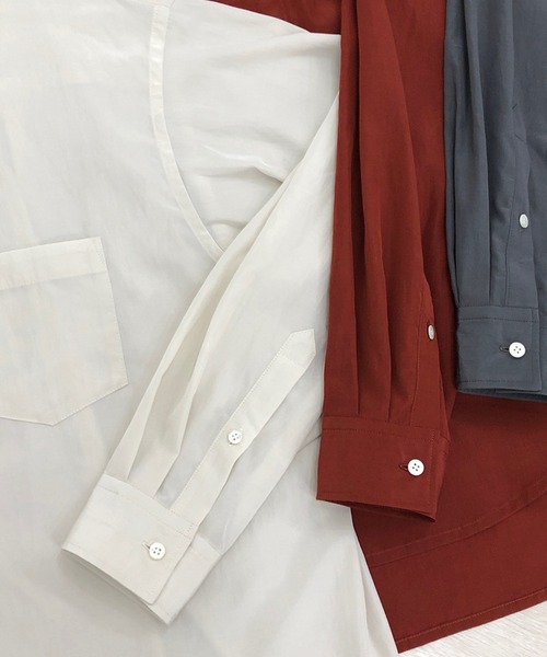 KIIT(キート)の「KIIT キート / R/C HIGH COUNT TYPEWRITER CLOTH REGULAR COLLAR SHIRT ハイカウントタイプライター レギュラーカラーシャツ / KIO-B97-200(シャツ/ブラウス・メンズ・レッド/チャコールグレー/アイボリー・1/3/2)」の4枚目の写真
