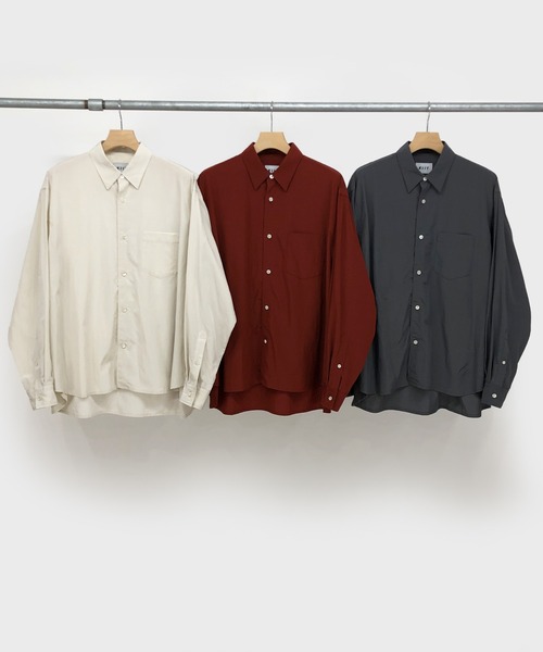 KIIT(キート)の「KIIT キート / R/C HIGH COUNT TYPEWRITER CLOTH REGULAR COLLAR SHIRT ハイカウントタイプライター レギュラーカラーシャツ / KIO-B97-200(シャツ/ブラウス・メンズ・レッド/チャコールグレー/アイボリー・1/3/2)」の15枚目の写真