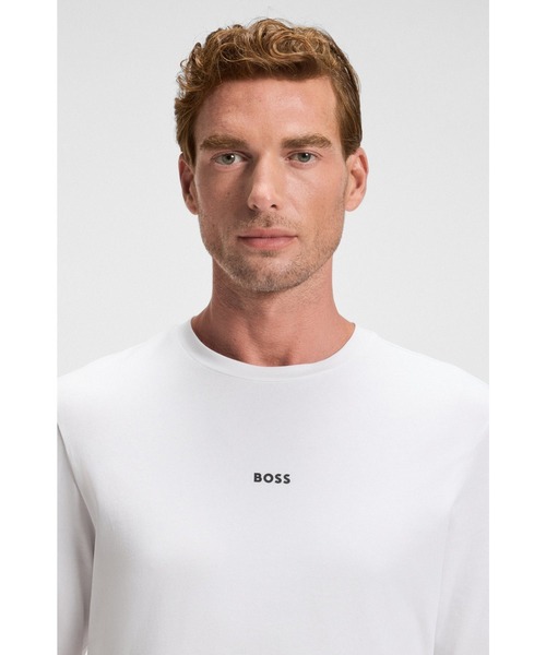 BOSS(ボス)の「【オンライン限定】コントラストロゴ ストレッチコットン レギュラーフィット Tシャツ(Tシャツ/カットソー・メンズ・ホワイト/ブラック・L/M/XL/XXL/S/XXXL)」の5枚目の写真