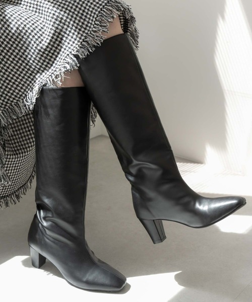 【スタイリストプロデュース】スクエアトゥロングブーツ