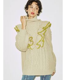 jouetie | カラーフリルチュニックニット(ニット/セーター)