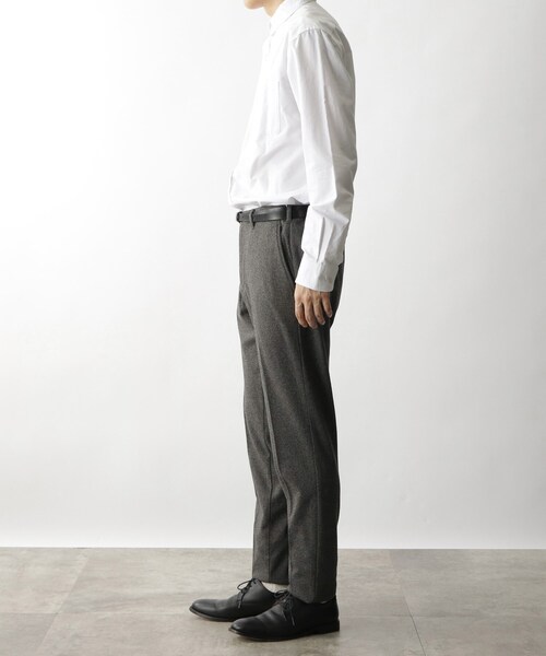 THE SHOP TK （ザ ショップ ティーケー ）の「◆【セットアップ対応可】ツイードライクテーパードパンツ（スーツパンツ・メンズ・チャコール/ネイビー・04/03/02/01）」の4枚目の写真