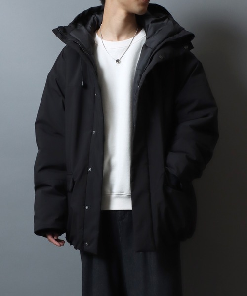 ANPAS（アンパス）の「ANPAS Hooded Eco Down Jacket/ANPAS 別注 ストレッチ オーバーサイズ エコダウンフードジャケット レディース メンズ 防風 防寒（ダウンジャケット/コート・メンズ・グレイッシュベージュ/グリーン/ブラック/アイボリー/チャコール・M/L/LL）」の19枚目の写真