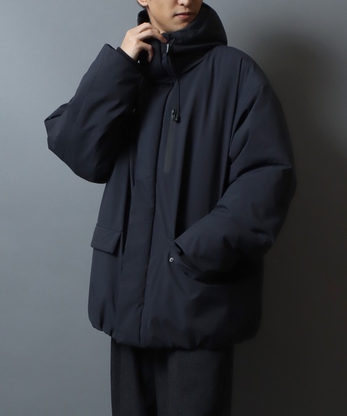 ANPAS（アンパス）の「ANPAS Hooded Eco Down Jacket/ANPAS 別注 ストレッチ オーバーサイズ エコダウンフードジャケット レディース メンズ 防風 防寒（ダウンジャケット/コート・メンズ・グレイッシュベージュ/グリーン/ブラック/アイボリー/チャコール・M/L/LL）」の22枚目の写真