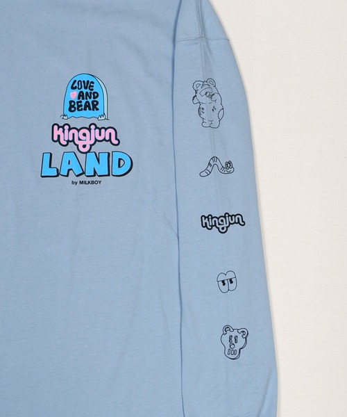 LAND by MILKBOY / KINGJUN GLAVE L.S. TEE  ブルー S-24-09-03-044-MB-TO-AS-ZT186 Land by Milkboy Kingjun Glave Long Sleeve Tee Blue | eBay