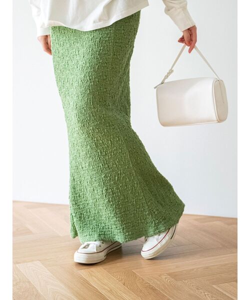 Ungrid（アングリッド）の「カットジャカードフィットスカート（スカート・レディース・ブラック/グリーン/オフホワイト・FREE）」の4枚目の写真