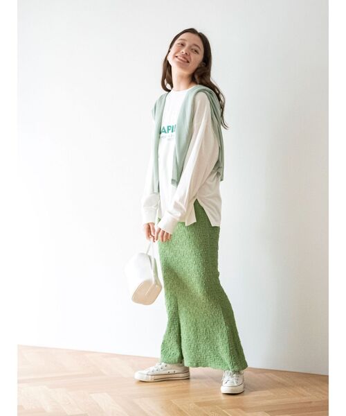 Ungrid（アングリッド）の「カットジャカードフィットスカート（スカート・レディース・ブラック/グリーン/オフホワイト・FREE）」の5枚目の写真