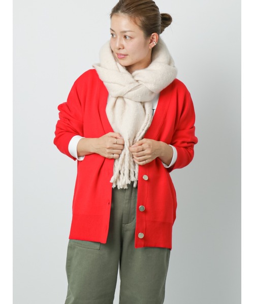 Lugnoncure（ルノンキュール）の「◎Vネックカーディガン（カーディガン/ボレロ・レディース・ブラック/レッド/オフホワイト/グリーン・ﾌﾘ-）」の4枚目の写真