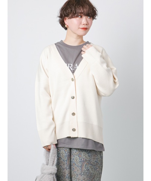 Lugnoncure（ルノンキュール）の「◎Vネックカーディガン（カーディガン/ボレロ・レディース・ブラック/レッド/オフホワイト/グリーン・ﾌﾘ-）」の15枚目の写真