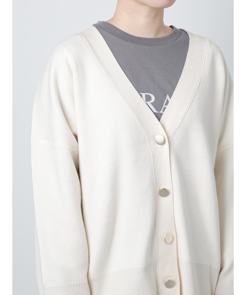 Lugnoncure（ルノンキュール）の「◎Vネックカーディガン（カーディガン/ボレロ・レディース・ブラック/レッド/オフホワイト/グリーン・ﾌﾘ-）」の12枚目の写真