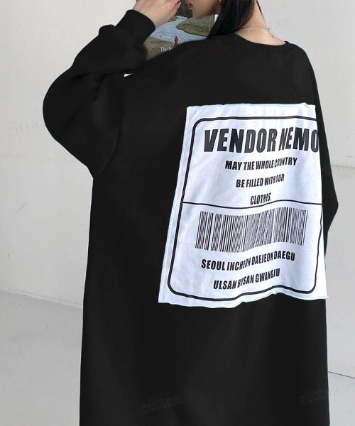 Dalfwin（ダールフィン）の「韓国ファッション バックラベルスウェットロング丈ワンピース（ワンピース・レディース・グレー/グリーン/ピンク/ブラック/ブラック系2/グレー系その他2・FREE）」の9枚目の写真