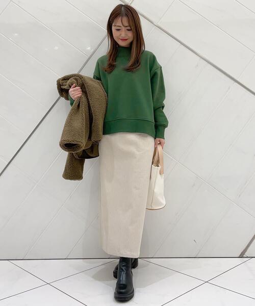 URBAN RESEARCH DOORS(アーバンリサーチドアーズ)の「裏起毛ボトルネックプルオーバー(スウェット・レディース・グリーン/ネイビー/ブラック・MEDIUM)」の12枚目の写真