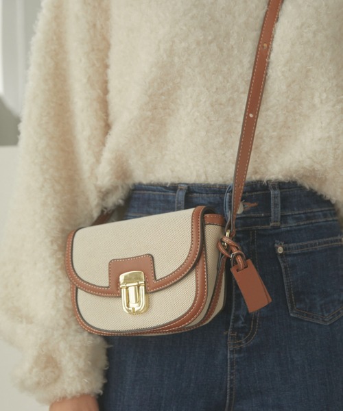 ACYM（アシーム）の「Vintage like shoulder バッグ（ショルダーバッグ・レディース・アイボリー/キャメル・FREE）」の5枚目の写真