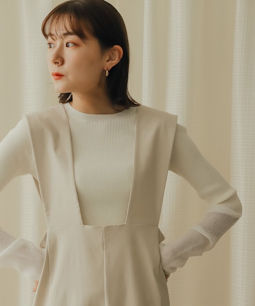 SENSE OF PLACE by URBAN RESEARCH（センスオブプレイスバイアーバンリサーチ）の「ストレッチマーメイドジャンパースカート（ジャンパースカート・レディース・ブラック/モカ/ライトベージュ・ONE/S）」の9枚目の写真