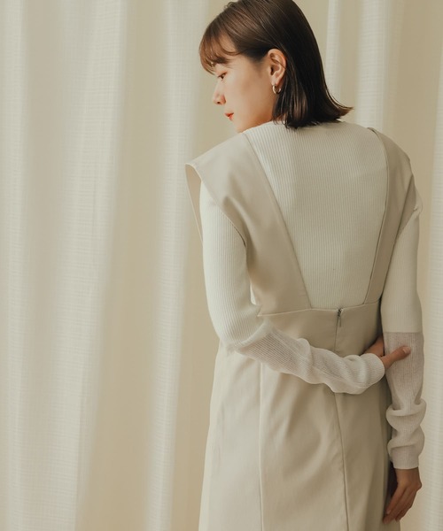 SENSE OF PLACE by URBAN RESEARCH（センスオブプレイスバイアーバンリサーチ）の「ストレッチマーメイドジャンパースカート（ジャンパースカート・レディース・ブラック/モカ/ライトベージュ・ONE/S）」の12枚目の写真