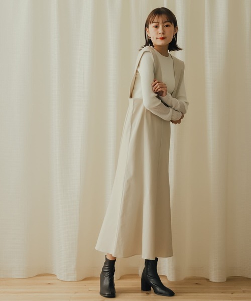 SENSE OF PLACE by URBAN RESEARCH（センスオブプレイスバイアーバンリサーチ）の「ストレッチマーメイドジャンパースカート（ジャンパースカート・レディース・ブラック/モカ/ライトベージュ・ONE/S）」の13枚目の写真