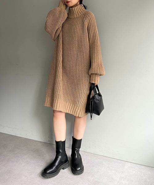CAPRICIEUX LE'MAGE（カプリシューレマージュ）の「モールタートルチュニックワンピース（ワンピース・レディース・ホワイト系その他/ベージュ/ブラック・FREE）」の17枚目の写真