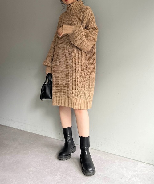 CAPRICIEUX LE'MAGE（カプリシューレマージュ）の「モールタートルチュニックワンピース（ワンピース・レディース・ホワイト系その他/ベージュ/ブラック・FREE）」の18枚目の写真