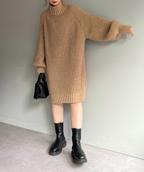CAPRICIEUX LE'MAGE（カプリシューレマージュ）の「モールタートルチュニックワンピース（ワンピース・レディース・ホワイト系その他/ベージュ/ブラック・FREE）」の19枚目の写真